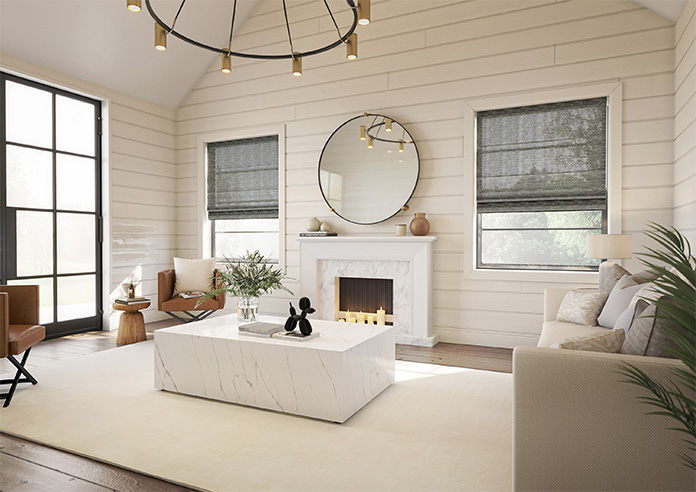 Tucson Voile, Mercury - Motorised Roman Blind - Image 6